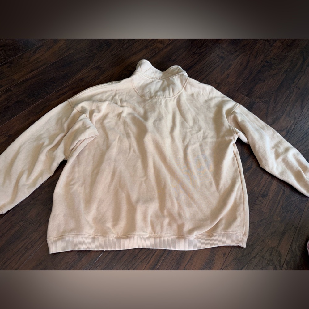 Aerie Cream Waffle Snap Button Sweatshirt Pullover Cozy Neutral SIZE SMALL - Picture 5 of 5